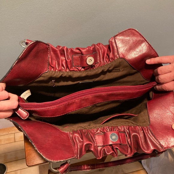 Glossy, deep-red shoulder bag by Style &Co. - Picture 3 of 8